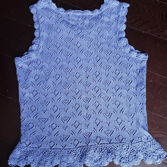 Most Beautiful Periwinkle Crochet Top Ever Made - Picture 2 of 4